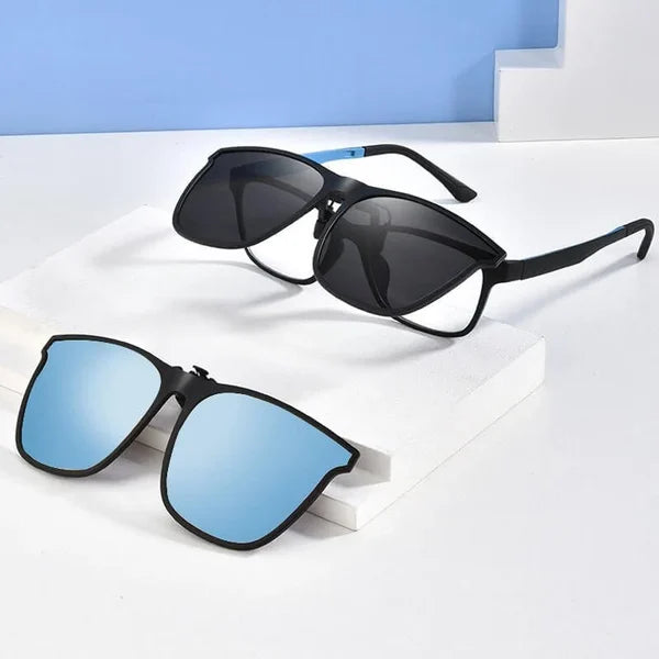 OogZeker ClipSunglasses – Lett Polaroid UV400 Clip-on for Brillebrukere | Luvikno