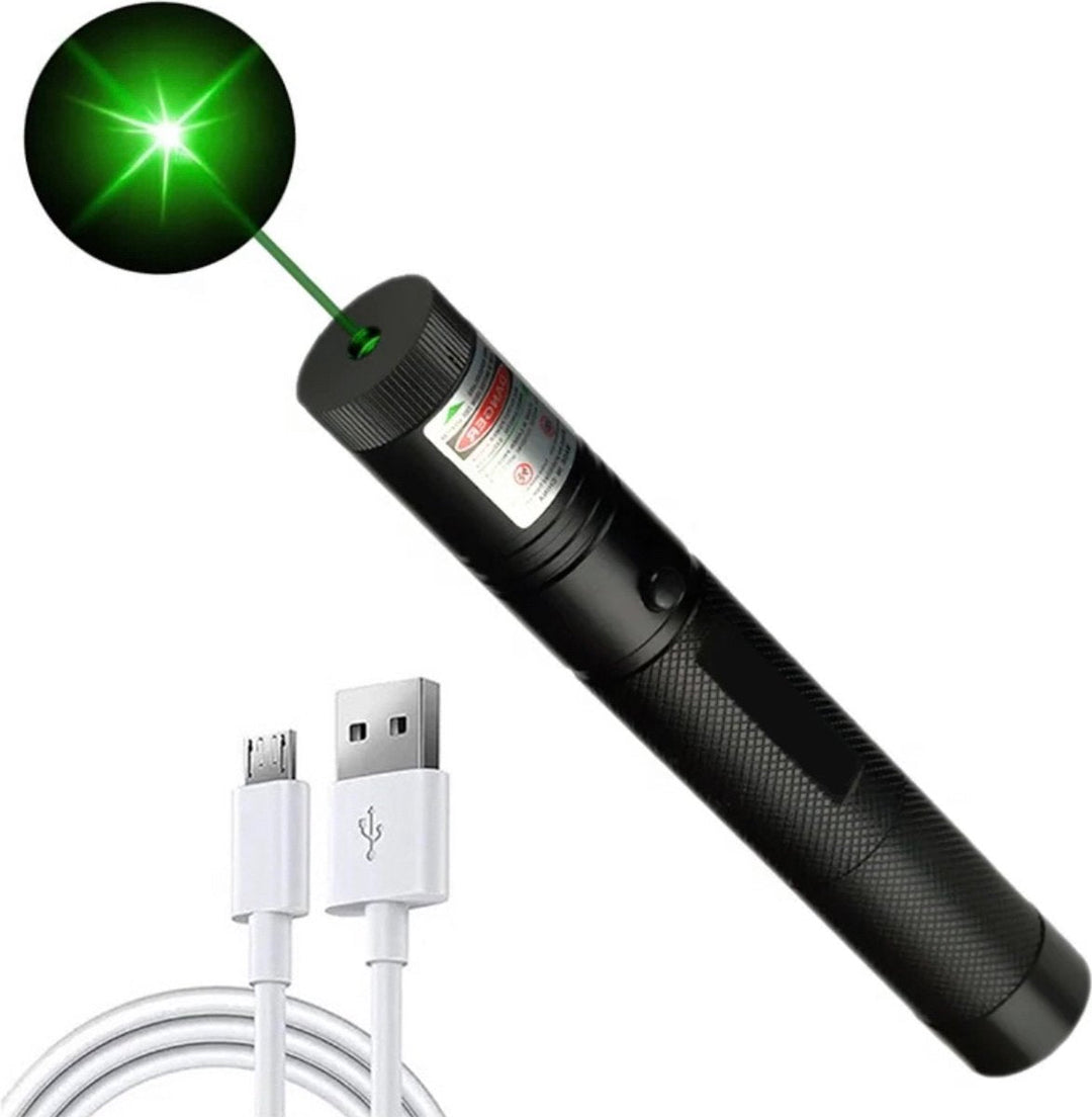 Luvikno | Laser Pointer Oppladbar Grønn USB Metall Penn