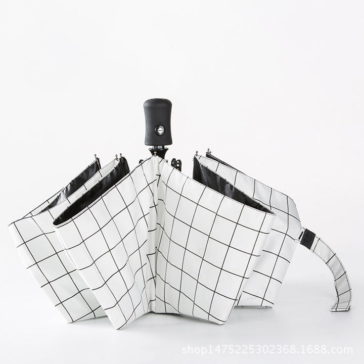 Dame faltparaply med elegant fjær-design Luvikno