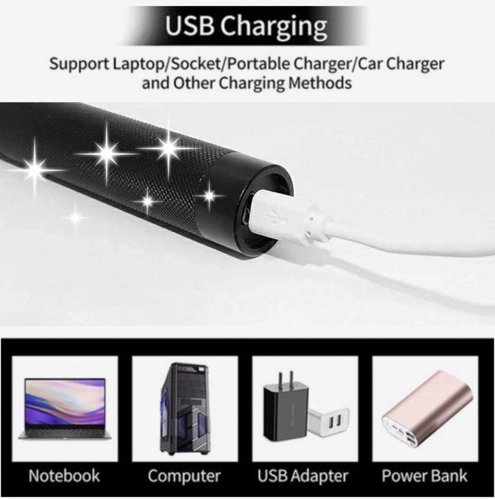Luvikno | Laser Pointer Oppladbar Grønn USB Metall Penn