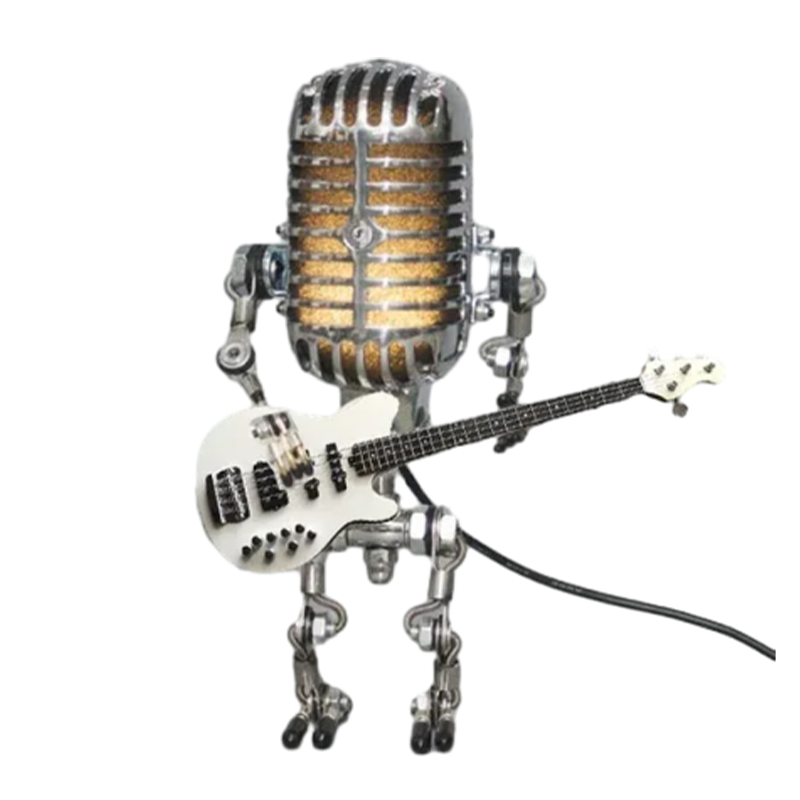 Retro Mikrofon Robot Metall Skrivebord Lampe | Luvikno