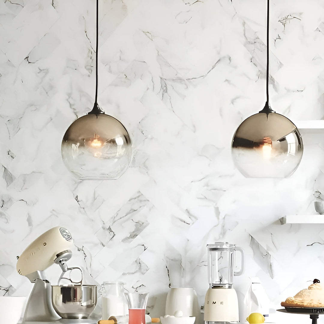 Industril Glass Pendel Lys med LED – Moderne & Dekorativ | Ideell for Kjøkken, Spisestuer & Barer | Luvikno