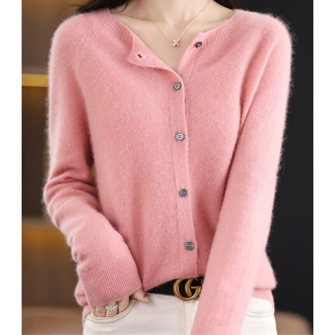 Luvik Dame Rund Hals Strikk Cashmere Ullgenser