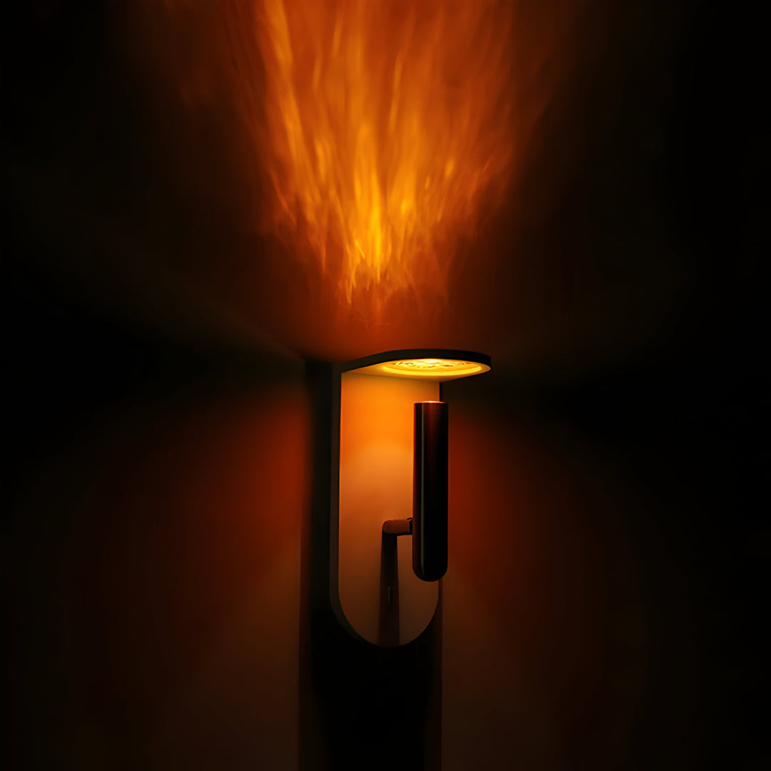 Justerbar nordisk LED-vegglampe med flammeeffekt Luvikno