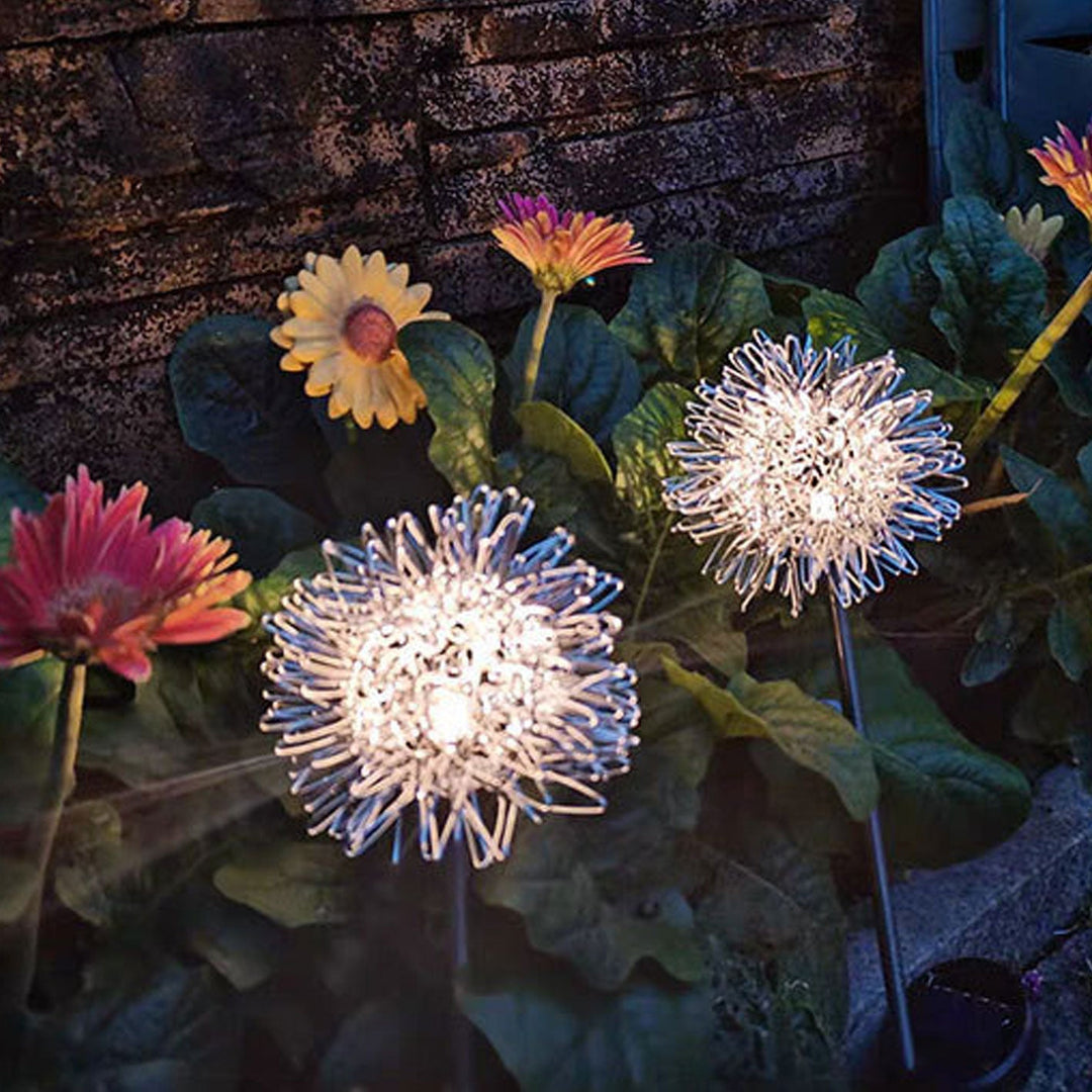 Solar Dandelion Aluminiumtråd Globe Lys LED Utendørs Vanntett Luminøs Hageinnsetting Bakkelys Landskapslys | Luvikno