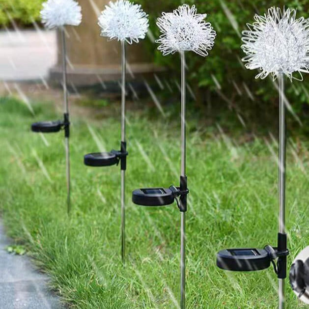 Solar Dandelion Aluminiumtråd Globe Lys LED Utendørs Vanntett Luminøs Hageinnsetting Bakkelys Landskapslys | Luvikno