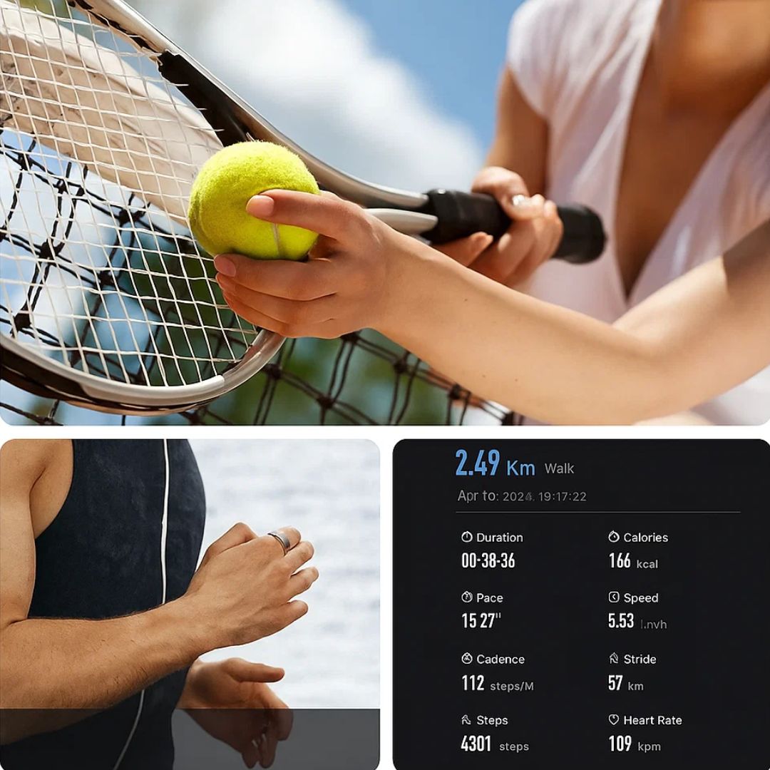 VitalBand Smart Ring – Søvn & Velvære Tracker – Vanntett – Ideell for Aktiv Livsstil Luvikno