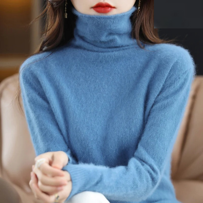 Luvik | Kasmirneule Naiset Pehmeä korkea kaulusneule, Lämmin & Luksusdesign