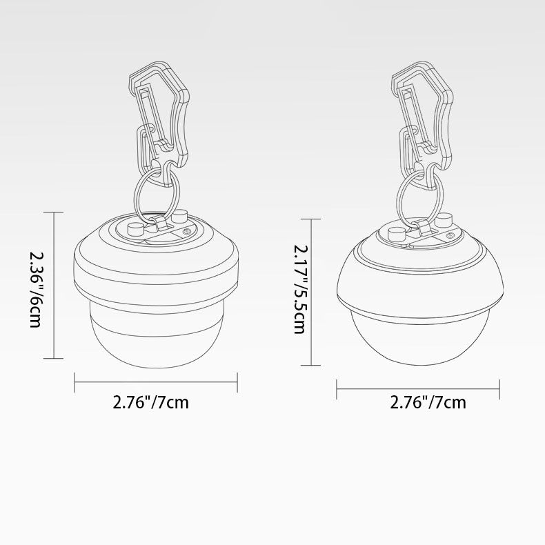 Moderne Kreativ Vannavstøtende Orb Metall PC LED Camping Utendørs Lys For Utendørs Patio | Luvikno