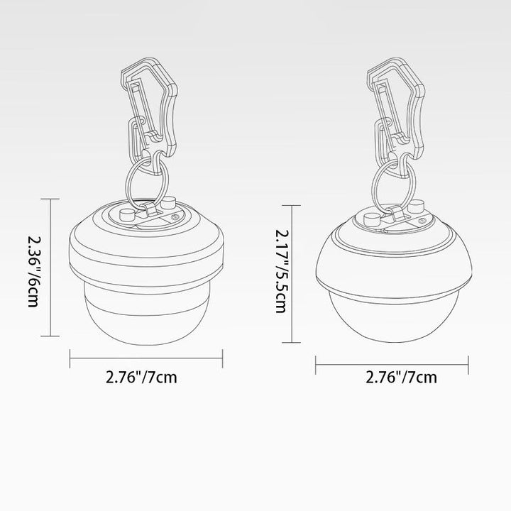 Moderne Kreativ Vannavstøtende Orb Metall PC LED Camping Utendørs Lys For Utendørs Patio | Luvikno