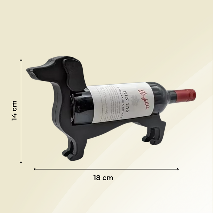 Luvikno | Vinflaskeholder Dachsund CorkHound | Original Design | Solid & Dekorativ | For 375–500 ml