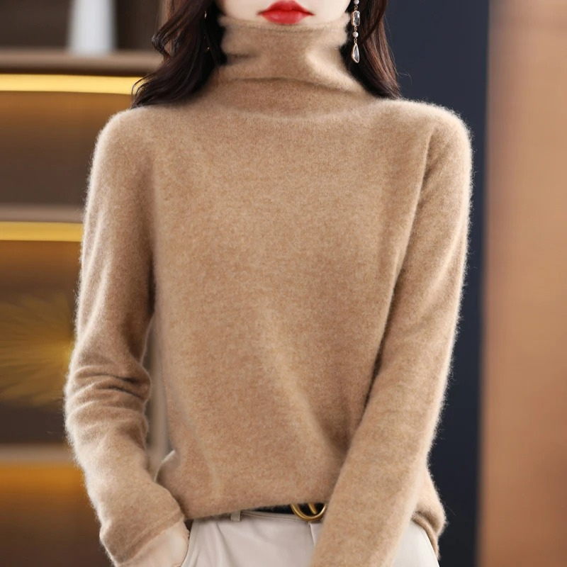 Luvik | Luksus Cashmere Genser til Kvinner Myk Pikketopp, Varm & Stilig