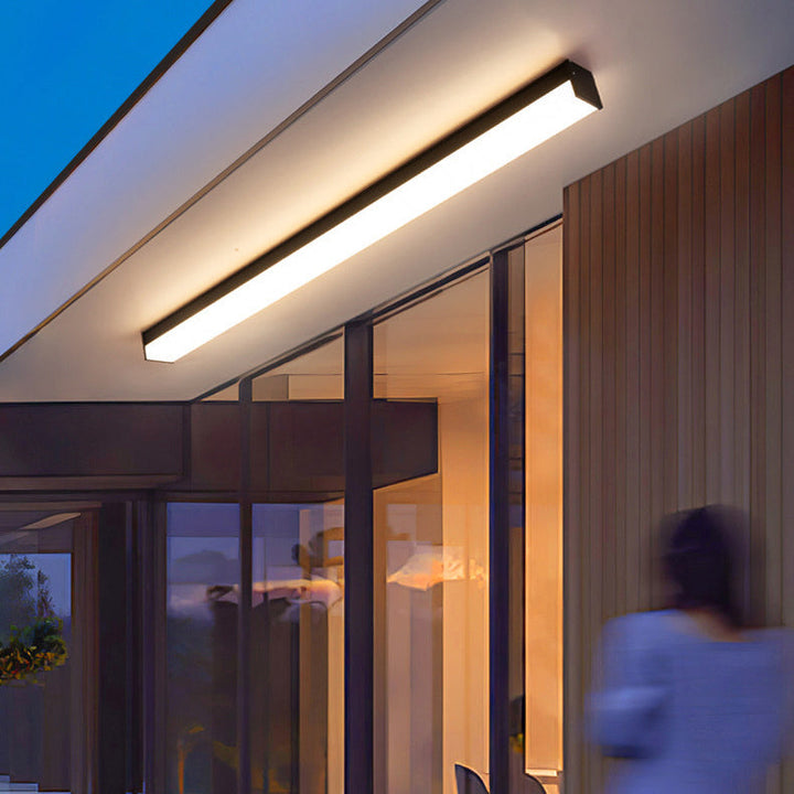 Moderne Minimalistisk Lang Rektangulær Aluminium PC LED Takmontert Lys For Utendørs Patio | Luvikno