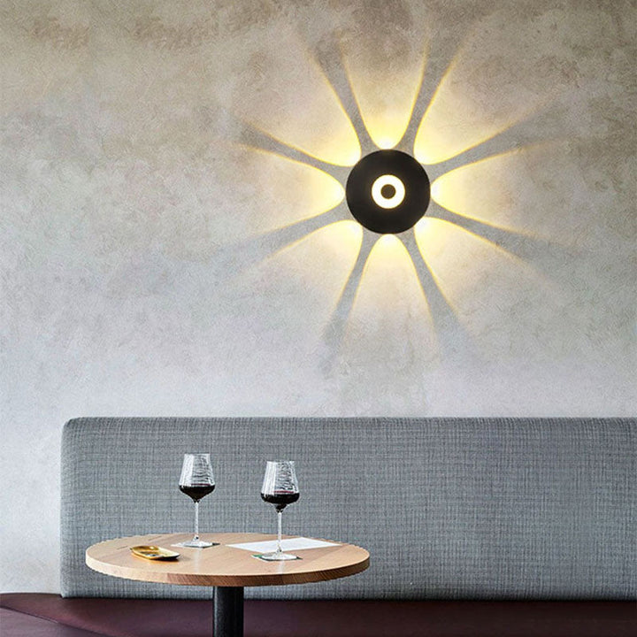 Moderne skandinavisk aluminium rund skjerm LED vegglampe for utendørs patio | Luvikno