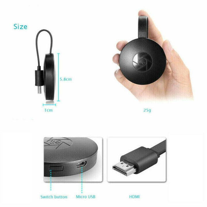 Luvikno | Bærbar trådløs 1080P skjerm HDMI TV-mottaker