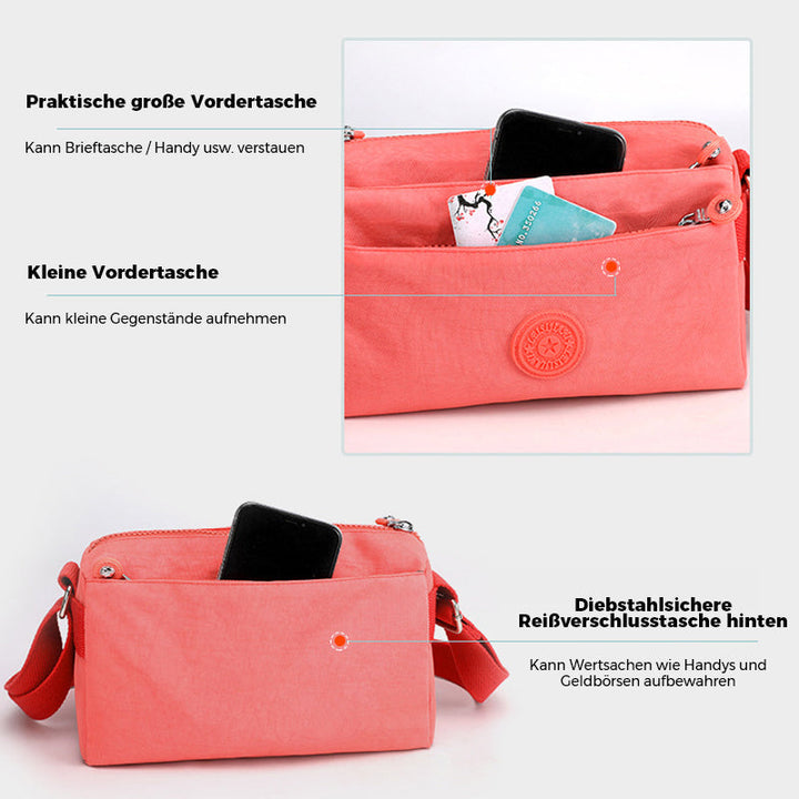 Kvinnenes Casual Multi-lags Fashionable Enkel Skulderveske Laget av Nylon | Luvikno