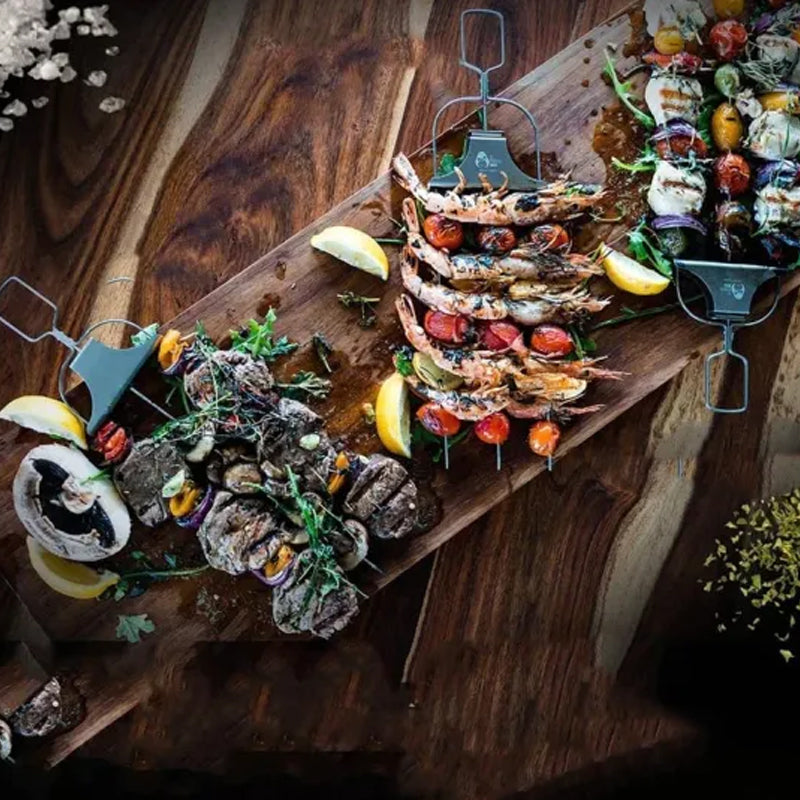 3 Way Grillspyd, Rustfritt Stål Spyd for BBQ | Luvikno
