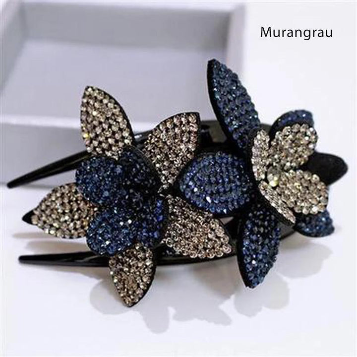 Luvikno | Rhinestone Dobbel Blomst Hårklemme