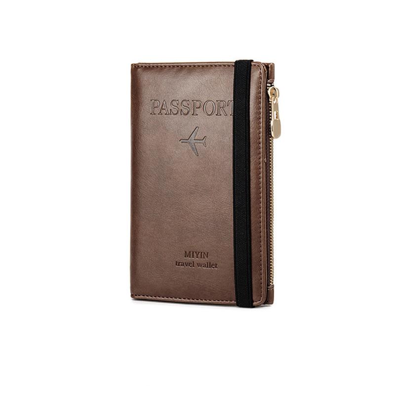 Men's Leather Passport Wallet with RFID Blocking | Luvikno