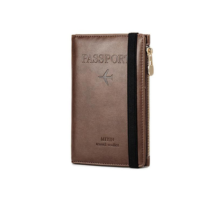 Men's Leather Passport Wallet with RFID Blocking | Luvikno