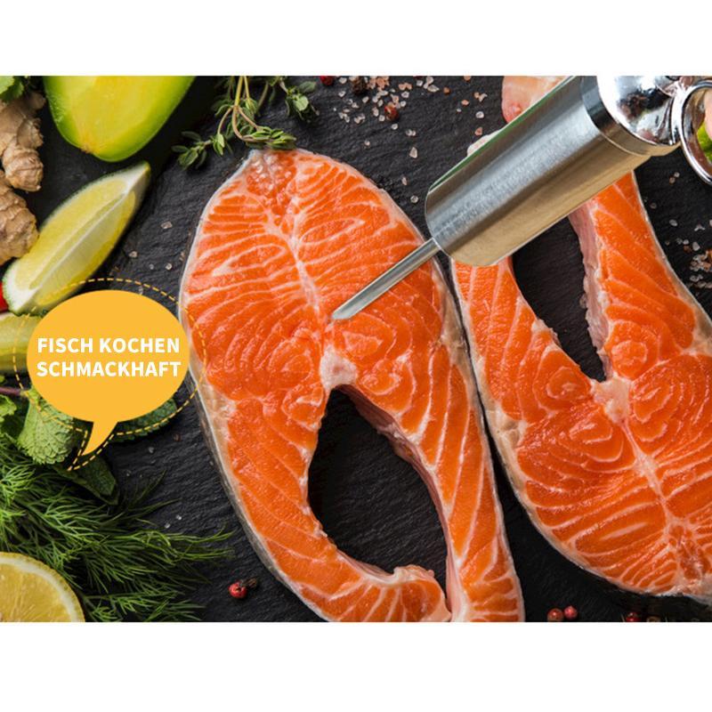 304 Marinade Injector laget av rustfritt stål for marinering av kjøtt på kjøkkenet | Luvikno