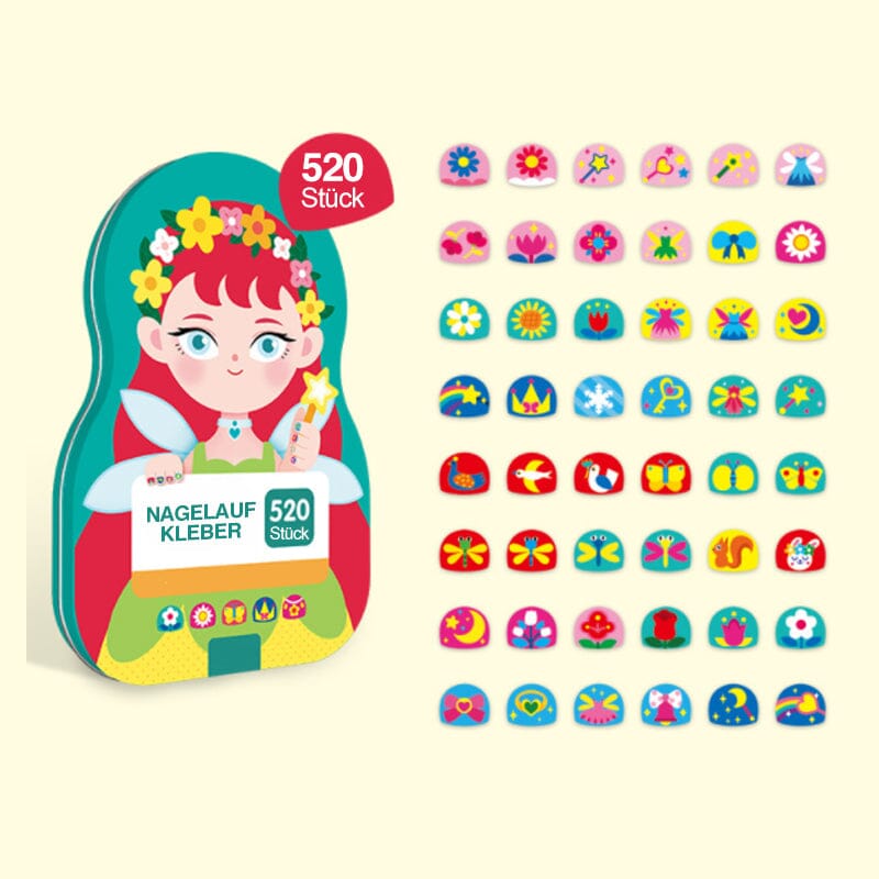 Luvikno | Neglesticker Sett for Barn (520 Biter)