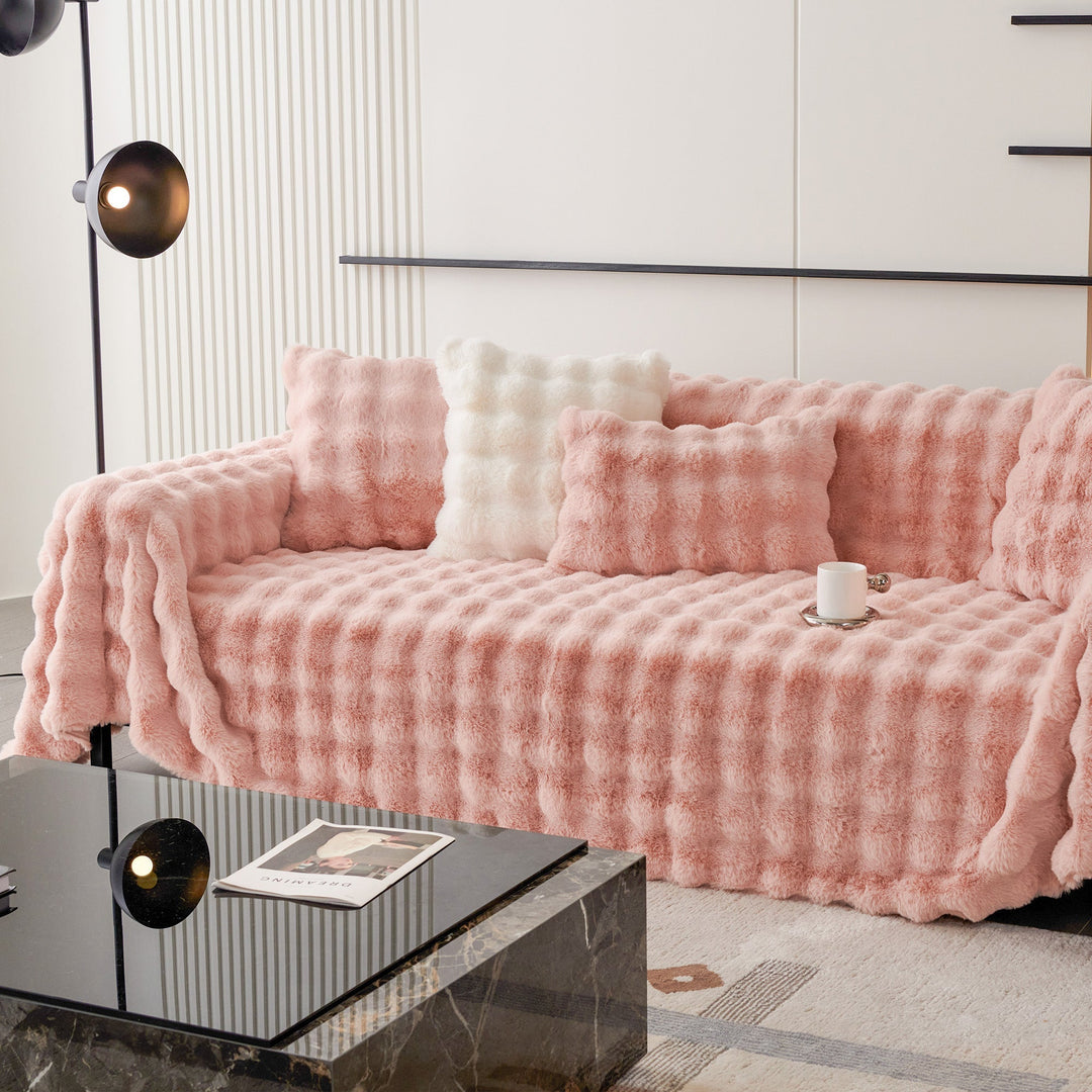 Luksus Ripple Faux Fur Sofa Deksel - Moderne, Stilig & Holdbar Sofa Beskyttelse | Luvikno