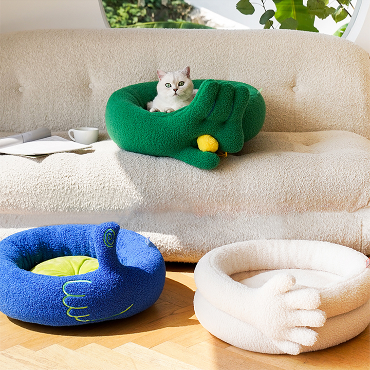Pawsome Gesture Katt- og Hundeforingseng Koselig Plysj Hund Katt Seng Avtagbar Pute | Luvikno