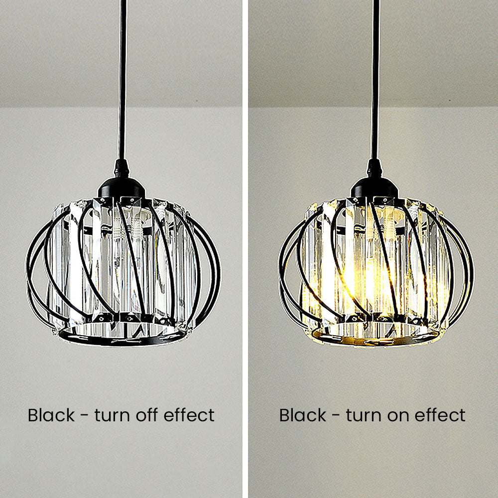 Pendellampe svart glass kule taklampe Luvikno