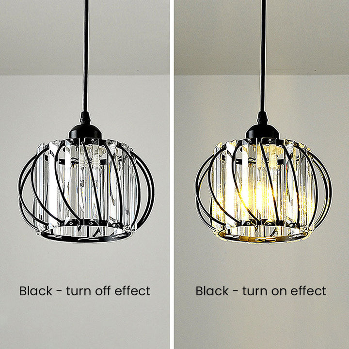 Pendellampe svart glass kule taklampe Luvikno