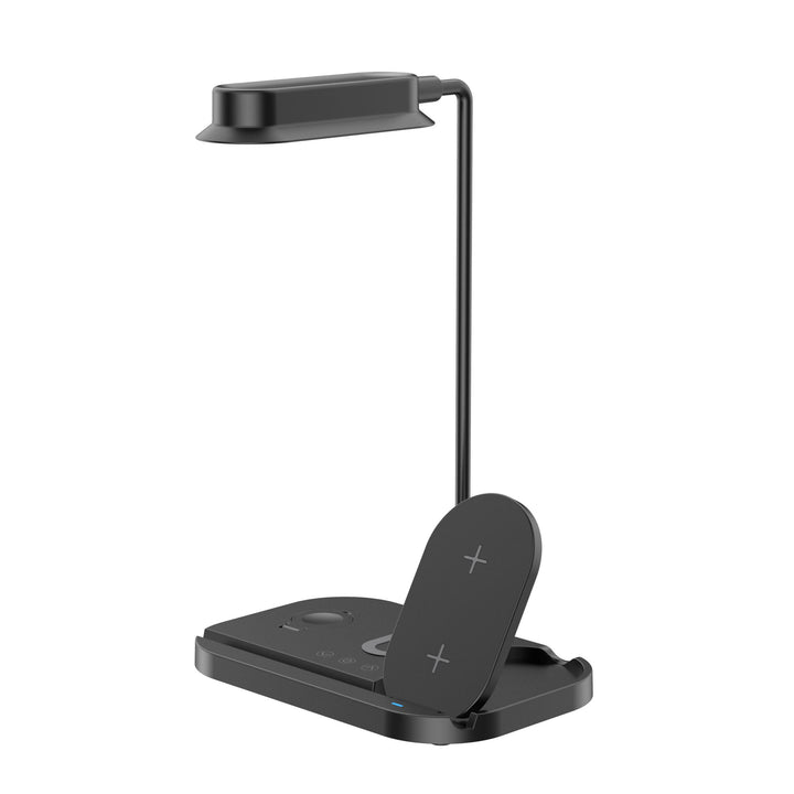 LED bordlampe med dimmer og trådløs lader for smarttelefoner (4-i-1) | Luvikno