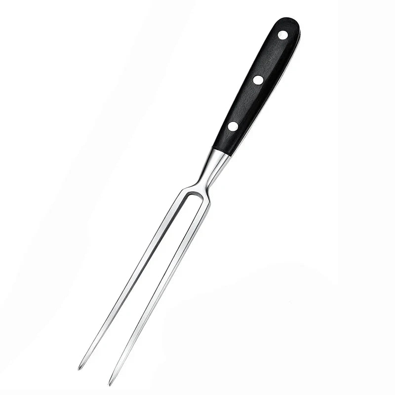 12" Rustfritt Stål Kjøttgaffel med Trehåndtak for Grill BBQ Matlaging | Luvikno