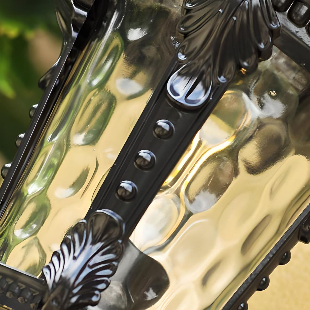 Utendørs Vintage Glass Vegg Lantern Lys Luvikno