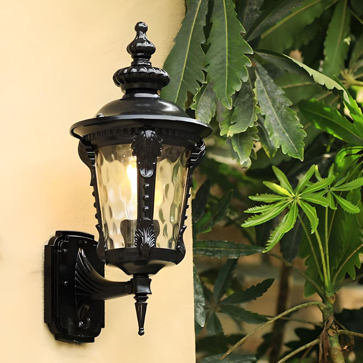 Utendørs Vintage Glass Vegg Lantern Lys Luvikno