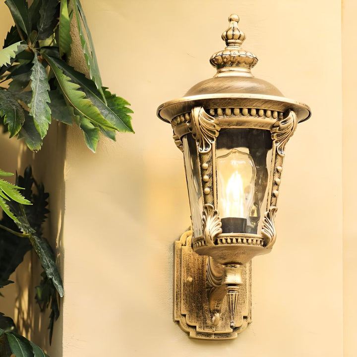 Utendørs Vintage Glass Vegg Lantern Lys Luvikno