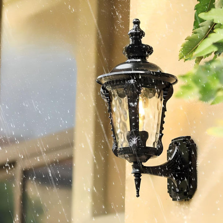 Utendørs Vintage Glass Vegg Lantern Lys Luvikno
