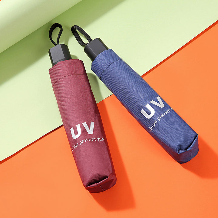 Dame UV-beskyttelse kompakt paraply med automatisk åpne mekanisme Luvikno