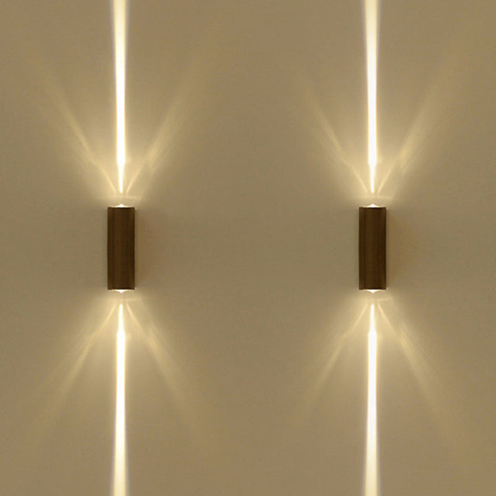 Metallisk rektangulær vegglampe Enkel stil 2 lys Svart finish vegglampe i varmt/hvitt lys for hotell | Luvikno