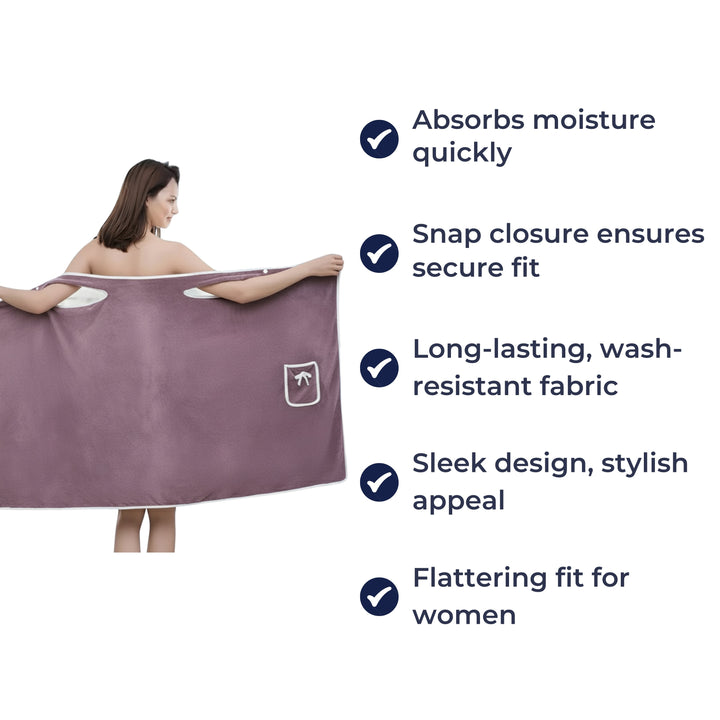 Høyt absorberende fleece – Trykknapppassform – Myk lett komfort for dusj gym og reise Luvikno