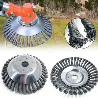 SteelTwist Ugressbørste – 360° Trimmerblad av Flettet Stål (15 cm) | Luvikno