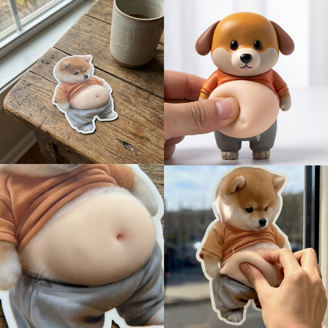Chubby Shiba Silikon Klistremerke Beskytter | Luvikno