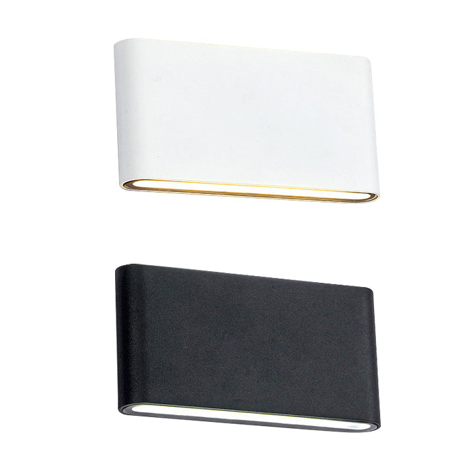 Svart/Hvitt rektangulært vegglys Moderne stilfullt varm/hvitt lys LED aluminium vegglampe for gang, 4.5"/7" B | Luvikno