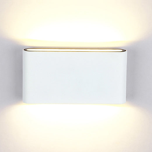 Svart/Hvitt rektangulært vegglys Moderne stilfullt varm/hvitt lys LED aluminium vegglampe for gang, 4.5"/7" B | Luvikno