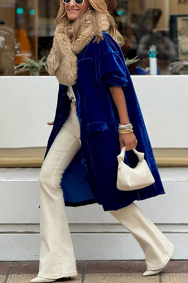 Luvik | kultainen samettinen Trenchcoat pitkä hame takki