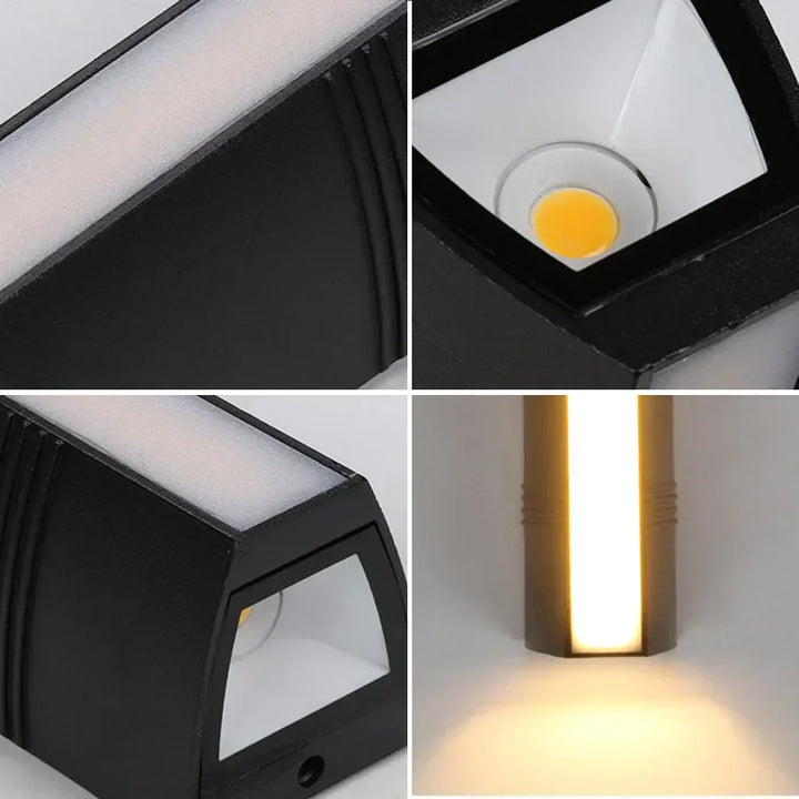 Vanntett LED vegglampe for utendørs - GlowGuard, energieffektiv og værbestandig, ideell for terrasse og hage | Luvikno