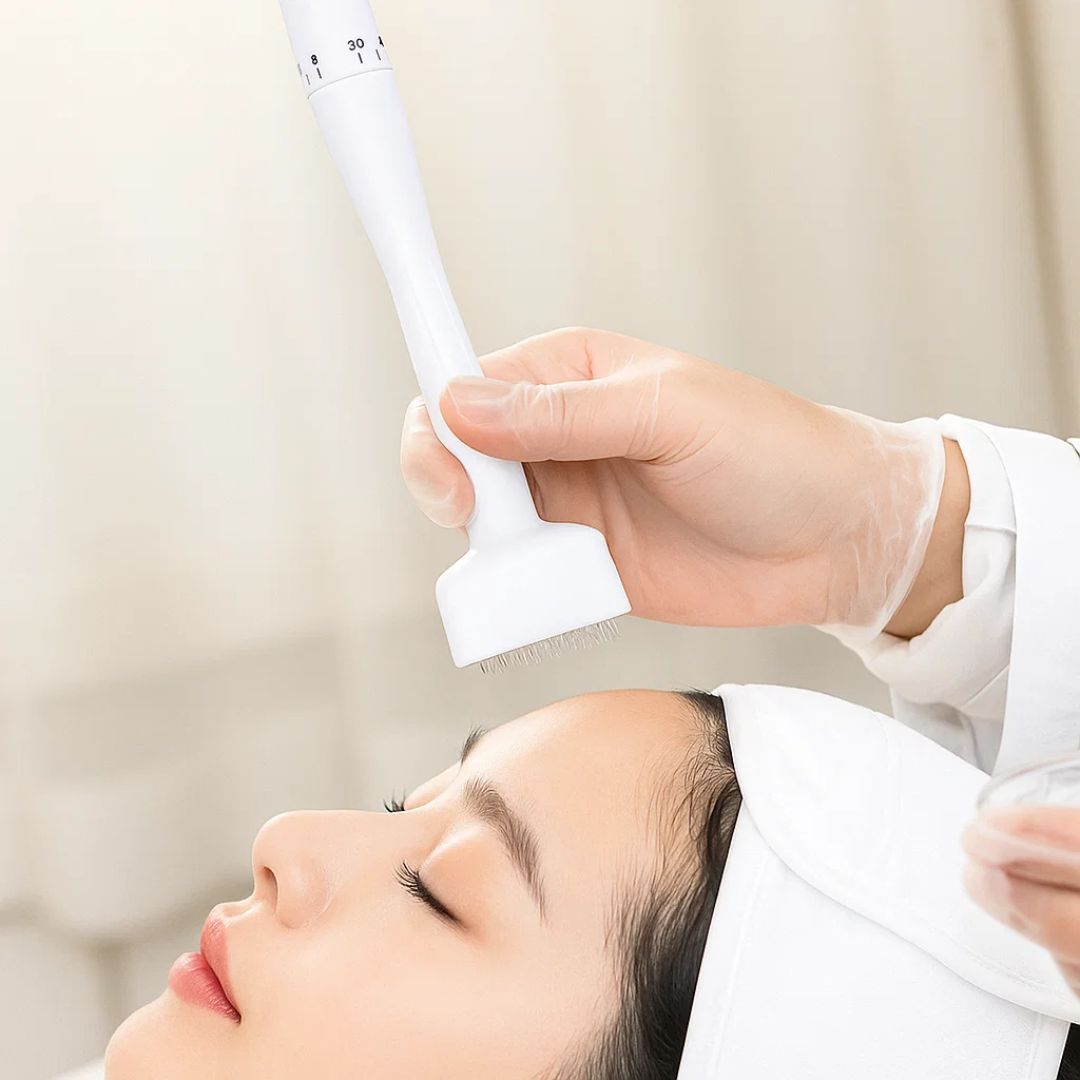 RevitaGlow | Microneedling Derma Stamp – Justerbar dybde – 140 nåler – Hud- og hårfornyelse Luvikno