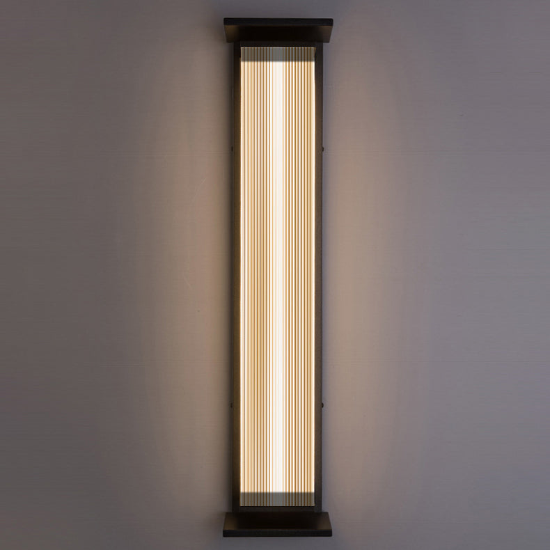 Moderne Minimalistisk Vanntett Rektangulær Rustfritt Stål Akryl LED Vegglygte Lampe For Utendørs Patio | Luvikno