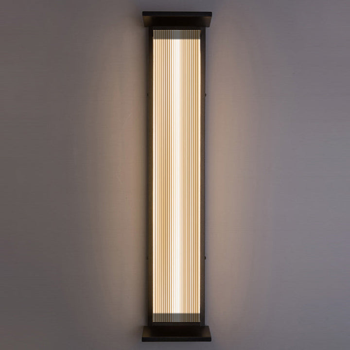 Moderne Minimalistisk Vanntett Rektangulær Rustfritt Stål Akryl LED Vegglygte Lampe For Utendørs Patio | Luvikno