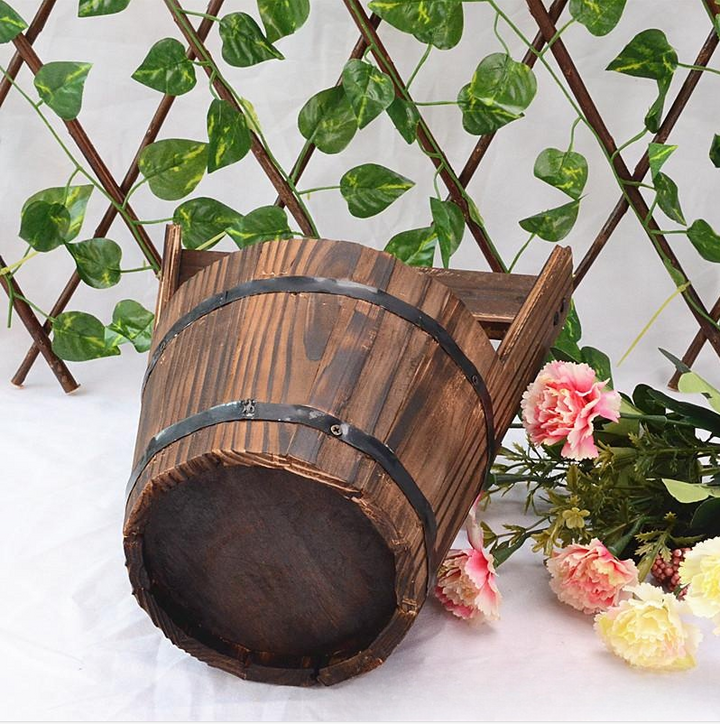 Klassiske hageblomsterpotter med trelook Luvikno