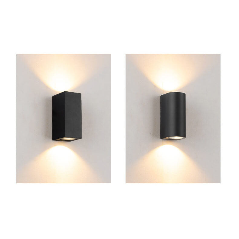 Moderne Enkle Utendørs Vannavstøtende Aluminium Glassylinder 2-Lykt Vegglampe | Luvikno
